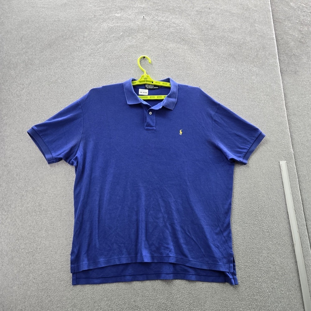 Polo By Ralph Lauren Men Polo XL Blue Embroidered Polo Shirt Logo Short Sleeve